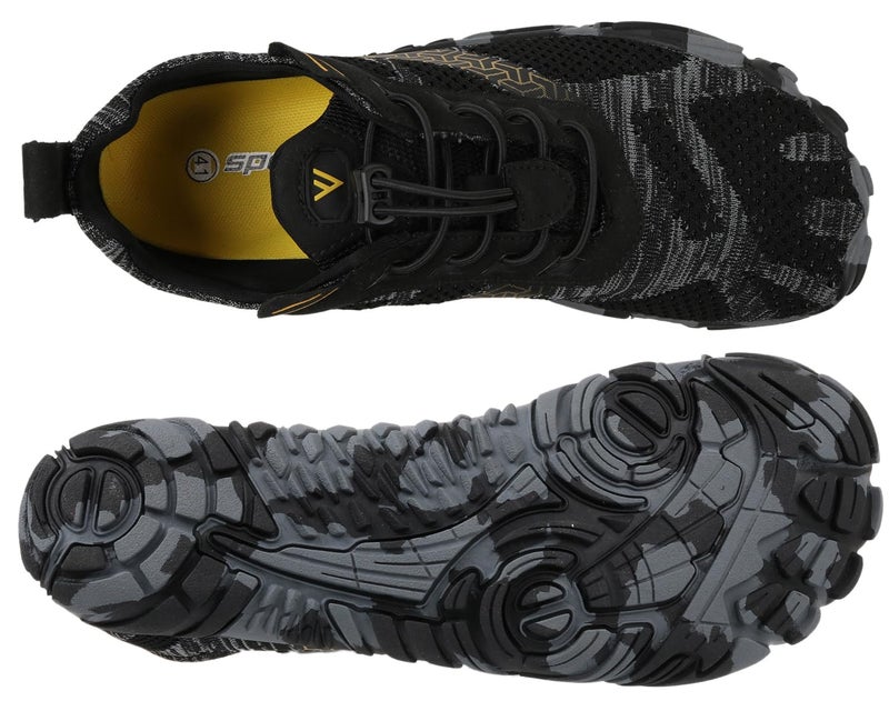 WHITIN Men's Trail Running Shoes Minimalist Barefoot Five Fingers Wide Toe Box Size 12.5 Gym Workout Fitness Zero Drop Minimus Hiking Black 46 - Image 5